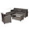 Baxton Studio Darian ModernGrey Fabric Upholstered and Grey Synthetic Rattan 4-Piece Patio Set 194-11755-ZORO - alternate 5